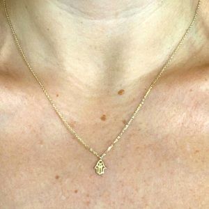 Hamsa gold plated sterling silver necklace